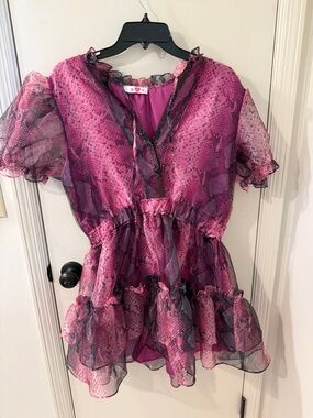 Buddy Love Magenta & Plum Ruffled Tiered Dress